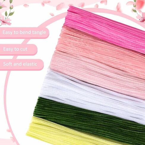 Peryiter 371 PCS Pipe Cleaners مجموعة 12 بوصة منظفات الأنابيب تشنيل تنبعات الحرف الحرف الكبرى لصنع باقة Tulip ، مشاريع Art DIY Craft Decorations Party Party (Green) in Kuwait