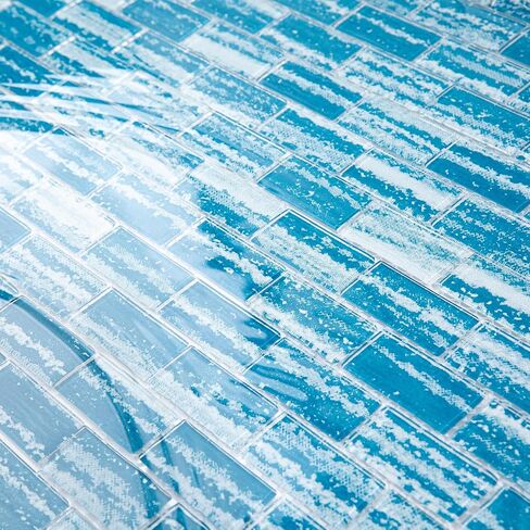 Glass Mosaic Tile Gradient Ddark Blue 12 x 12 Inch Glossy Glass Tile for Swimming Pool Backsplash Shower Waterline Fountain Spa Wall (5-Pack, 5 sq.ft.) in Saudi Arabia