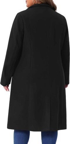 Agnes Orinda Women's Plus Size Overcoat Classic Stand Collar Long Sleeve Outwear WoolWinter Long Trench Coat in Saudi Arabia