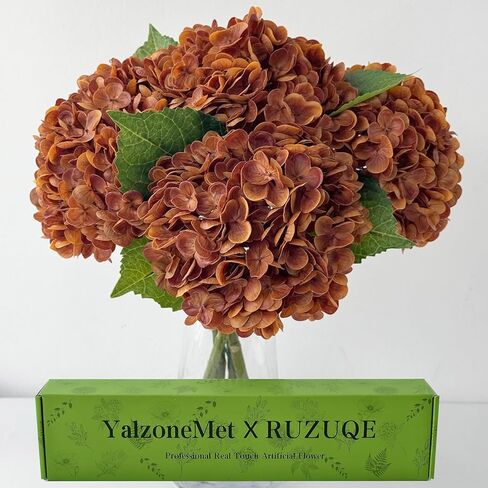 YalzoneMet Artificial Hydrangea Flowers 4 Pcs 2 White 2 Light Green 21 inch Long Rod Real Touch Lifelike Fake Latex Hydrangea Flowers for Home Party Outdoor Wedding Gifts Christmas Table Decoration in Kuwait