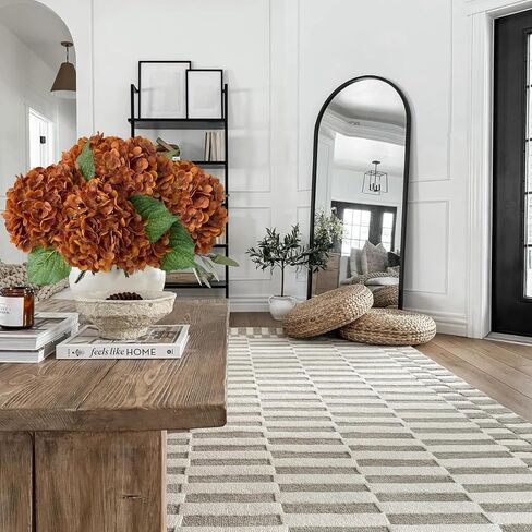 YalzoneMet Artificial Hydrangea Flowers 4 Pcs 2 White 2 Light Green 21 inch Long Rod Real Touch Lifelike Fake Latex Hydrangea Flowers for Home Party Outdoor Wedding Gifts Christmas Table Decoration in Kuwait