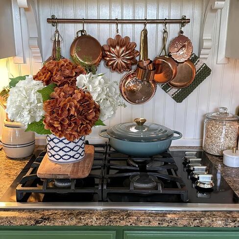 YalzoneMet Artificial Hydrangea Flowers 4 Pcs 2 White 2 Light Green 21 inch Long Rod Real Touch Lifelike Fake Latex Hydrangea Flowers for Home Party Outdoor Wedding Gifts Christmas Table Decoration in Kuwait