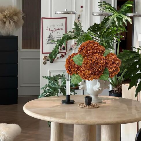 YalzoneMet Artificial Hydrangea Flowers 4 Pcs 2 White 2 Light Green 21 inch Long Rod Real Touch Lifelike Fake Latex Hydrangea Flowers for Home Party Outdoor Wedding Gifts Christmas Table Decoration in Kuwait