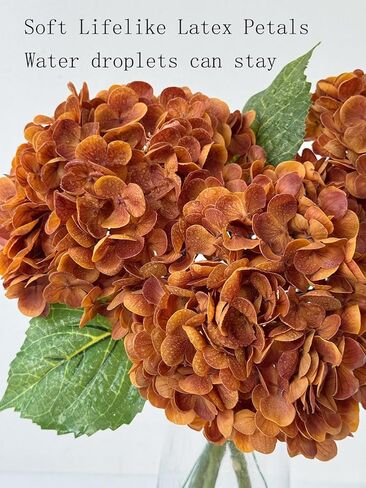 YalzoneMet Artificial Hydrangea Flowers 4 Pcs 2 White 2 Light Green 21 inch Long Rod Real Touch Lifelike Fake Latex Hydrangea Flowers for Home Party Outdoor Wedding Gifts Christmas Table Decoration in Kuwait