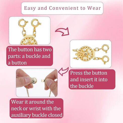 2 Pcs Necklace Layering Clasps 14k Gold & Silver Necklace Separator for Layering, Tangle Free Layered Necklace Clasps Jewelry Necklace Separator Connector in Saudi Arabia