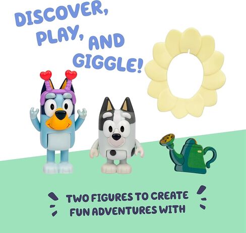 Bluey Figure 2-Pack - Fairytale Pack, 2.5 inch / 6.35 cm Figures of Chilli in Her Superhero Costume and Bandit Wearing His Hat, Recreate Favorite Moments from The Episode - Fairytale in Kuwait