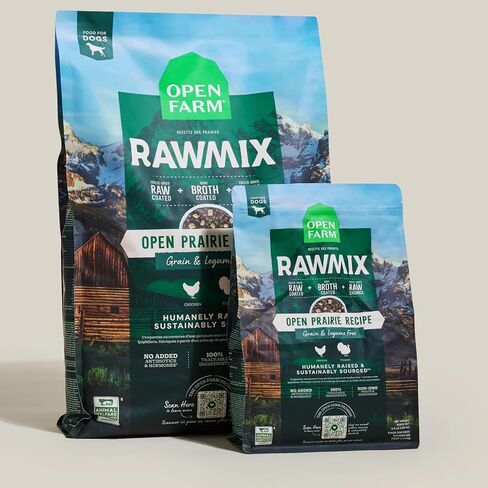 Open Farm RawMix Grain-Free Front Range Recipe for Dogs, Includes Kibble, Bone Broth, and Freeze Dried Raw, Inspired by The Wild, Humanely Raised Protein and Non-GMO Fruits and Veggies, 20 lb in Kuwait
