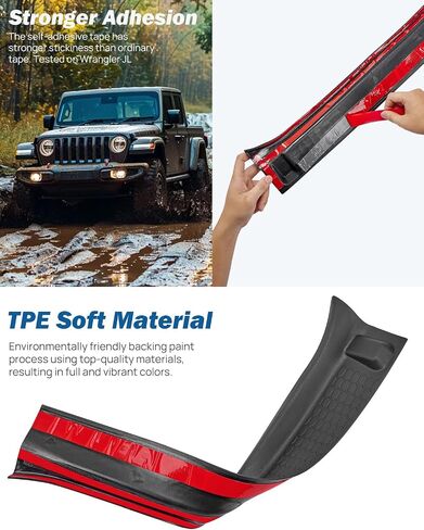 JOYTUTUS واقيات عتبة الباب للمصارع JT Wrangler JL 4 أبواب، نمط ألياف الكربون من الفولاذ المقاوم للصدأ واقيات عتبة الباب ملحقات المصارع، غطاء لوحة دخول (مجموعة 4 قطع) in Kuwait