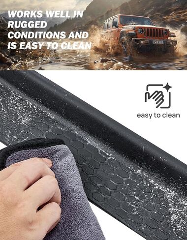 JOYTUTUS واقيات عتبة الباب للمصارع JT Wrangler JL 4 أبواب، نمط ألياف الكربون من الفولاذ المقاوم للصدأ واقيات عتبة الباب ملحقات المصارع، غطاء لوحة دخول (مجموعة 4 قطع) in Kuwait