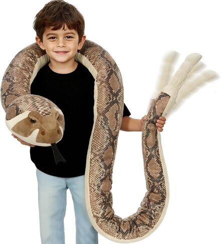 Maogolan 98 بوصة ثعبان عملاقة محشوة حيوان طويل الأفعى ، لعبة بوا الخضراء ، لعبة فخمة ، مضيقة للأطفال ، مراهقين ، وسادة الجسم المحبب للبالغين - هدايا عيد الفصح ، هالوين مزحة الدعائم in Kuwait