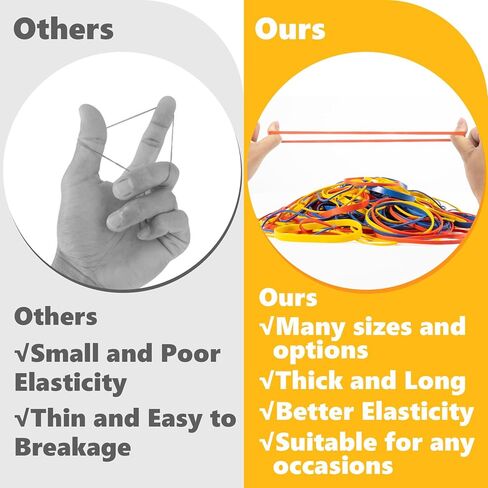 400PCS Yellow Rubber Bands - 2.5 Inch Small Elastic Rubber Bands for Money Office Supplies Good Elasticity Ideal for Home Office Cash Organization in Saudi Arabia