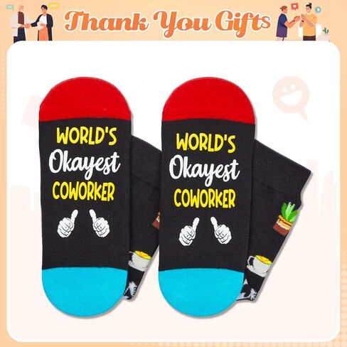 جوارب أفكار هدايا زملاء العمل من HAPPYPOP - هدايا زملاء العمل للنساء والرجال، هدايا مكتب لزملاء العمل، هدايا صغيرة مضحكة لزملاء العمل مع بطاقة تهنئة in Kuwait