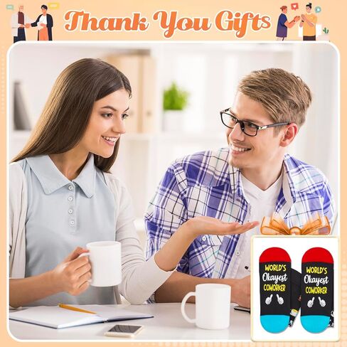 جوارب أفكار هدايا زملاء العمل من HAPPYPOP - هدايا زملاء العمل للنساء والرجال، هدايا مكتب لزملاء العمل، هدايا صغيرة مضحكة لزملاء العمل مع بطاقة تهنئة in Kuwait