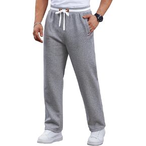 بنطلون رياضي ثقيل الوزن للرجال دافئ بجيب قابل للتمدد سروال شتوي سميك للاستخدام الخارجي رمادي فاتح L in Kuwait