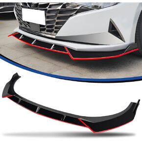 Rear Bumper Diffuser Compatible with Hyundai Elantra 2021-2023 4 Door Sedan Glossy Black Rear Diffuser Lip W/LED Brake Light in Kuwait