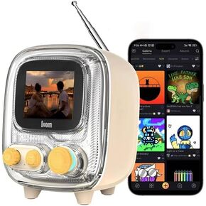 Divoom Tiivoo-2 Pixel Art Mini TV Retro Portable Radio FM مع هوائي قابل للتعديل، آلة ضوضاء بيضاء، مكبر صوت بلوتوث 5.0 عتيق، يدعم بطاقة TF، USB، مكبر صوت صغير للخارج، التخييم، أخضر (وردي) in Kuwait