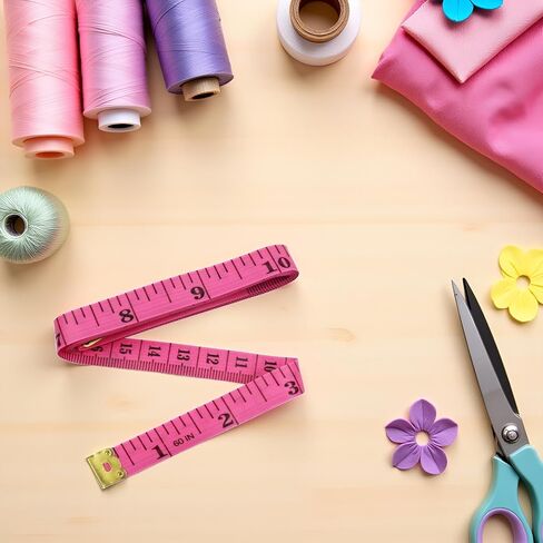 شريط مرن القياس حاكم النعمة القياس لمستلزمات خياطة خياطة خياطة ، 60 بوصة الشريط الألياف PVC على الوجهين من أجل الخصر ، والطول ، وقياس الجسم والخياطة ، ومقاييس الشريط والحكام (وردي) in Kuwait
