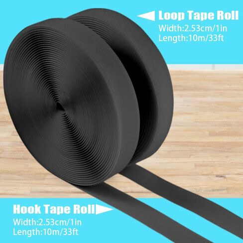 33ft Sew on Hook and Loop Tapes, 1 Inch Wide Interlocking Tape, Heavy Duty Velcro Strips for Fabric, Sew on Velcro for Sewing Crafts DIY Projects, Non Adhesive Hook and Loop Strips, White in Kuwait