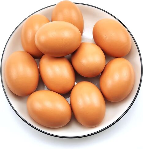 Azatemgo Chicken Eggs Fake Chicken Eggs Easter Eggs Set of Wooden Fake Eggs to Help Lay Chickens 12 Pcs in Saudi Arabia