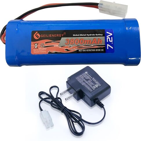GEILIENERGY 7.2V NiMH RC Battery with Tamiya Connector Compatible for RC Cars, RC Truck, RC Airplane+7.2V Smart Charger(1 PCS) in Saudi Arabia