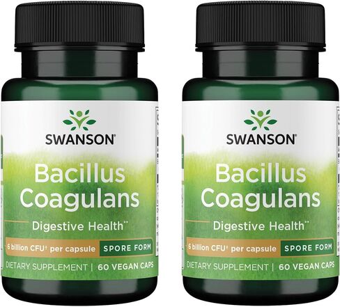 Swanson Bacillus coagulans - ملحق بروبيوتيك طبيعي يدعم صحة الجهاز الهضمي مع 6 مليارات CFU - قد يدعم GI و GUT GUT - (60 كبسولات الخضروات) in Saudi Arabia