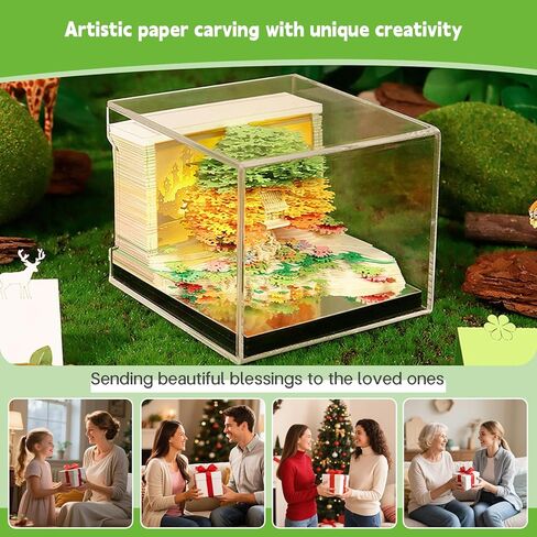 التقويم ثلاثي الأبعاد 2025 ، التقويم الزمني للقطعة 2025،3D التقويم ، ورقة النحت الزبدية منزل ثلاثي الأبعاد مع تصميم الأضواء ، سجل المكتب على سطح المكتب سجل الملاحظات ، زخرفة سطح المكتب. in Kuwait