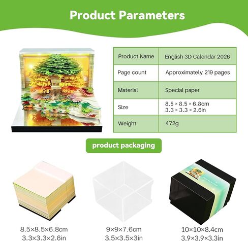 التقويم ثلاثي الأبعاد 2025 ، التقويم الزمني للقطعة 2025،3D التقويم ، ورقة النحت الزبدية منزل ثلاثي الأبعاد مع تصميم الأضواء ، سجل المكتب على سطح المكتب سجل الملاحظات ، زخرفة سطح المكتب. in Kuwait