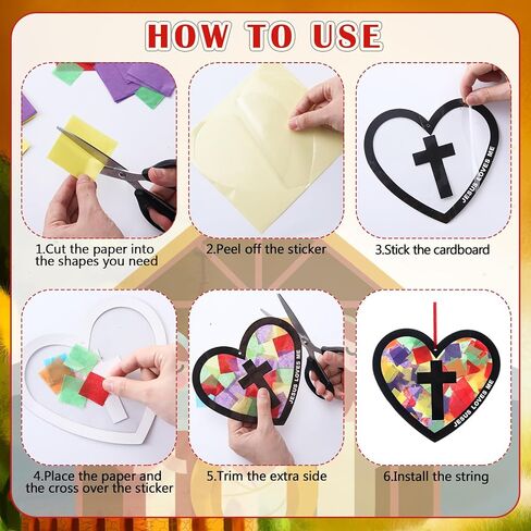 32 مجموعات عيد الفصح صليب Suncatchers Kits DIY مسيحي ديني الصليب ورقة VBS KIT KIT CARK CLESS EFFER in Kuwait
