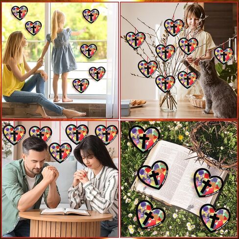 32 مجموعات عيد الفصح صليب Suncatchers Kits DIY مسيحي ديني الصليب ورقة VBS KIT KIT CARK CLESS EFFER in Kuwait