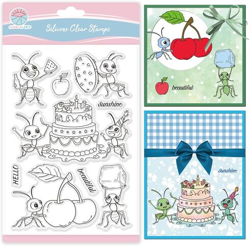Globleland Otter و Mini Fish Clear Stamps للبطاقات التي تصنع حيوانات ختم واضحة للحيوانات ، طوابع شفافة ل DIY Scrapbooking Photo Abrum Journal Home Decoration in Kuwait