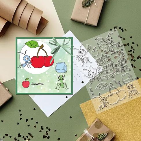 Globleland Otter و Mini Fish Clear Stamps للبطاقات التي تصنع حيوانات ختم واضحة للحيوانات ، طوابع شفافة ل DIY Scrapbooking Photo Abrum Journal Home Decoration in Kuwait