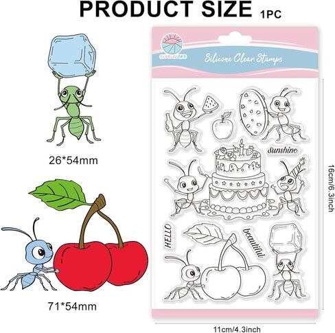 Globleland Otter و Mini Fish Clear Stamps للبطاقات التي تصنع حيوانات ختم واضحة للحيوانات ، طوابع شفافة ل DIY Scrapbooking Photo Abrum Journal Home Decoration in Kuwait