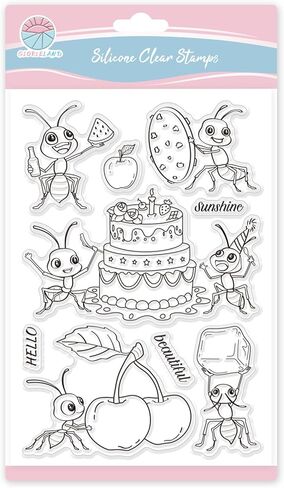 Globleland Otter و Mini Fish Clear Stamps للبطاقات التي تصنع حيوانات ختم واضحة للحيوانات ، طوابع شفافة ل DIY Scrapbooking Photo Abrum Journal Home Decoration in Kuwait