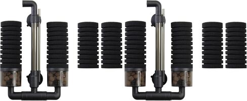 AQUANEAT Air Driven Sponge Filter, Quiet Aquarium Filter with Ceramic Media Balls, for Betta Fry Shrimp Tank, with 2 Spare Sponges in Saudi Arabia