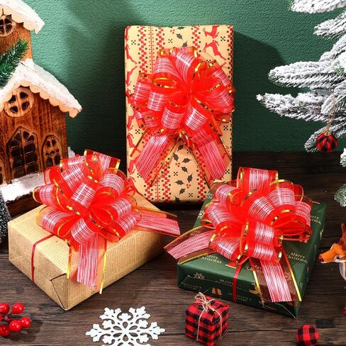 Poen 36 Pcs Christmas Pull Bows 6 Inch Gift Wrapping Bow for Baskets Large Ribbon Packaging Bows for Xmas Crafts Presents Valentine's Day Birthday Holiday Party Decorations(Pink) in Saudi Arabia