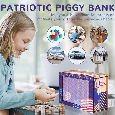 10000 مربع تحدي التوفير ، صندوق الأموال Cashbox Kakeibo ، مربع توفير نقدي قبو خشبي 10000 دولار ، بنك الخنزير الرقمي القابل لإعادة الاستخدام للبالغين الأطفال ، توفير المال مربع 10K الأموال توفير in Kuwait
