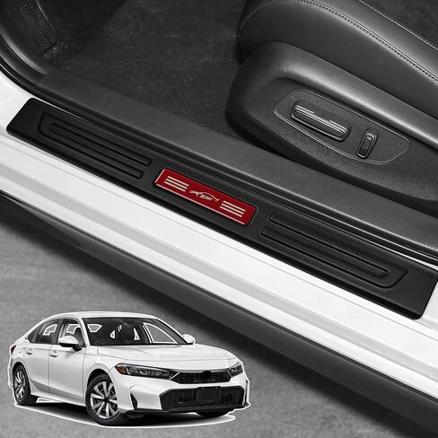 4PCS Door Sill Protector for Honda Accord 2025 2024 2023 2022 2021 2020 2019 2018 Accessories Matte Black ABS Material Front and Rear Door Car Pedal Kick Protection in Kuwait