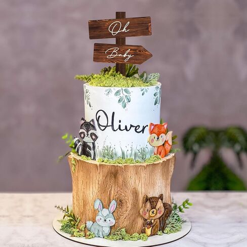 Rustic Oh Baby Cake Topper for Baby Boy Baby Girl in Wood (Oh Girl) in Kuwait