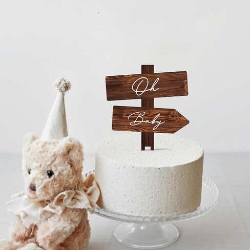 Rustic Oh Baby Cake Topper for Baby Boy Baby Girl in Wood (Oh Girl) in Kuwait