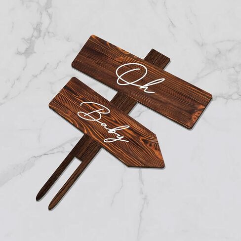 Rustic Oh Baby Cake Topper for Baby Boy Baby Girl in Wood (Oh Girl) in Kuwait