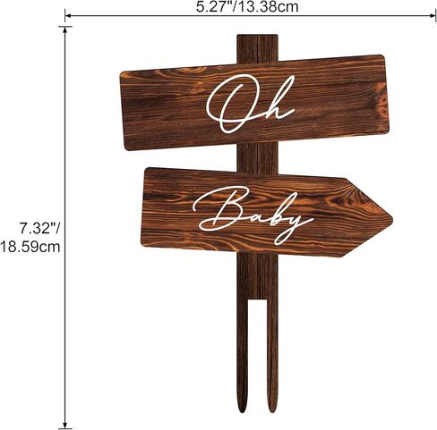 Rustic Oh Baby Cake Topper for Baby Boy Baby Girl in Wood (Oh Girl) in Kuwait