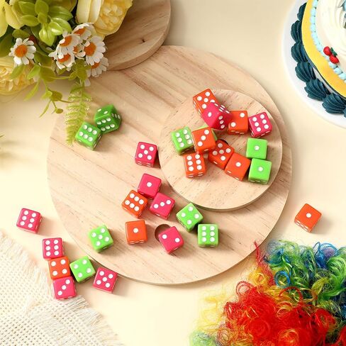 POEN 30 PCS PINK DICE SET DIPAQUE 16MM DICE CASINO موضوع Party Cuboid Pink Game Cuboid مع Pips White For Game Party Family Board Games in Kuwait