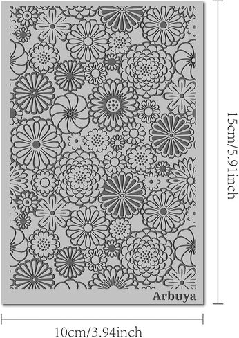 Arbuya Polymer Clay Wildflowers Dandelion Texture Sheets for Earrings Jewelry Making, Clay Flowers Texture Mats for Polymer Clay Projects Floral Stamps for Clay Earrings Tools in Saudi Arabia