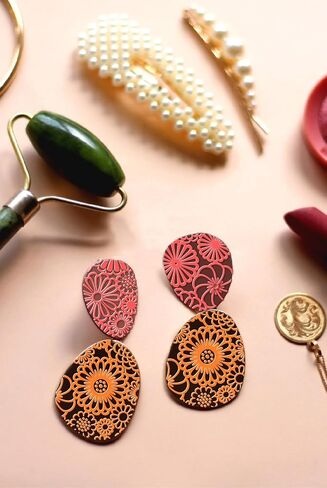 Arbuya Polymer Clay Wildflowers Dandelion Texture Sheets for Earrings Jewelry Making, Clay Flowers Texture Mats for Polymer Clay Projects Floral Stamps for Clay Earrings Tools in Saudi Arabia