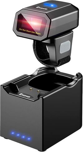 Eyoyo Bluetooth Ring Barcode Scanner, Compatible with Tablet iPhone Android iOS Computer, Right or Left Handed, Wearable 1D 2D QR Finger Hands-Free List Barcode Reader in Saudi Arabia