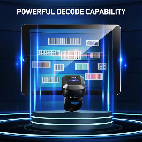 Eyoyo Bluetooth Ring Barcode Scanner, Compatible with Tablet iPhone Android iOS Computer, Right or Left Handed, Wearable 1D 2D QR Finger Hands-Free List Barcode Reader in Saudi Arabia
