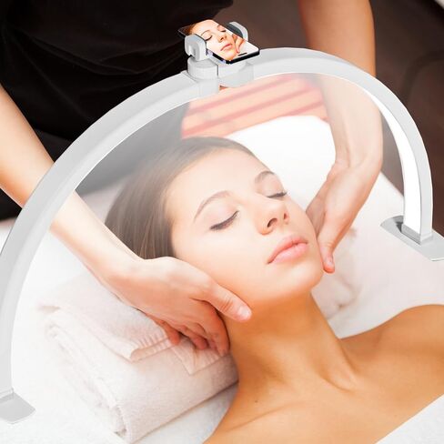 Mysweety قابلة للطي نصف القمر مصباح مكتب الأظافر ، 23 بوصة LASH LED LED مصباح التكنولوجيا الأظافر للمكتب ، نصف ضوء القمر مع حامل الهاتف ، مصباح طاولة التجميل للوشم ، امتداد رموش الرموش (أسود) in Kuwait