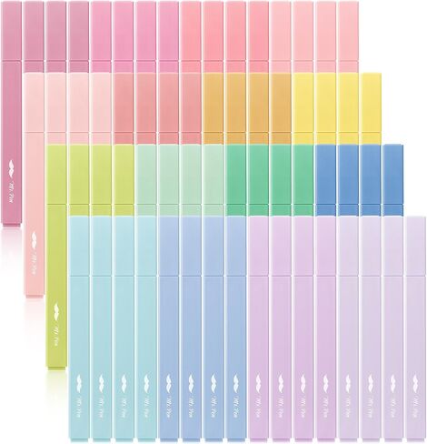 Mr. Pen- Aesthetic Highlighters, 96 Pack, Chisel Tip, Pastel Colors, Cute Highlighters Assorted Colors, Cute Highlighters for School Highlighters, Highlighter Set, Pastel Highlighters in Saudi Arabia