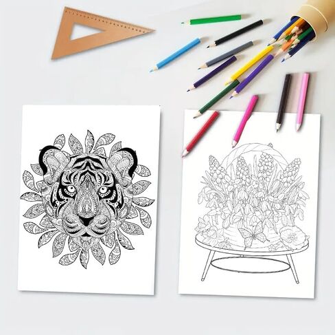 Ilyever 3 Pack Adult Coloring Books,Unique Coloring Book Set: Flower World,Fantasy Homes and Whimsical Universe for Adults or Women to Relax and Relieve Anxiety in Kuwait