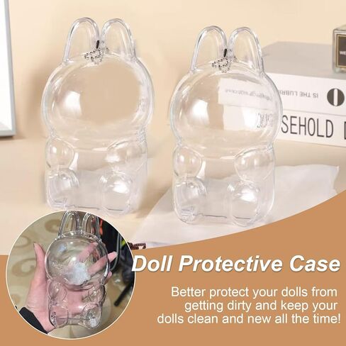 2 علبة حماية حزمة لأشكال La Bu Bu 6.68in و 6.1in ، مربع عرض واضح مع حزام ، ومكافحة الغبار ومضاد للقوائم-مثالية للجلوس والوحش المتبادل in Kuwait